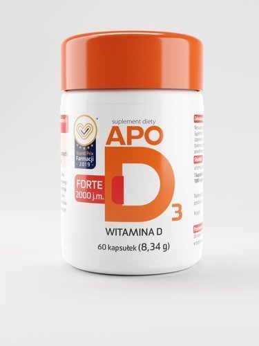 Apotex, Apod3 Forte Witamina D 2000, Suplement diety, 60 kaps. Apotex