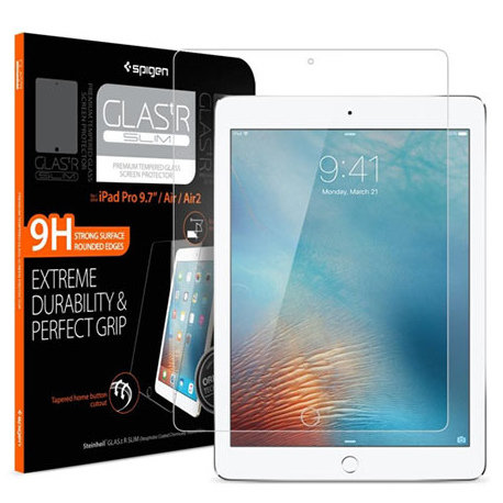 Apple iPad Air 2 Pro hartowane szkło Spigen Glass TR -, czarny EtuiStudio