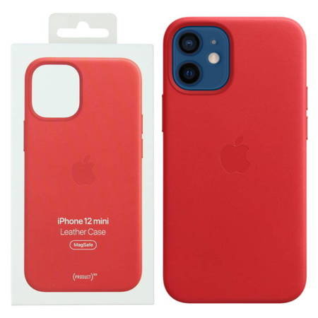 Apple iPhone 12 mini etui skórzane Leather Case MagSafe MHK73ZE/A - czerwone (Red) Apple