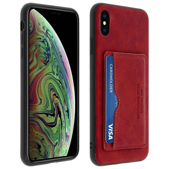 Apple iPhone XS Case Max Shockproof Protection Holder Stand Czerwony Avizar