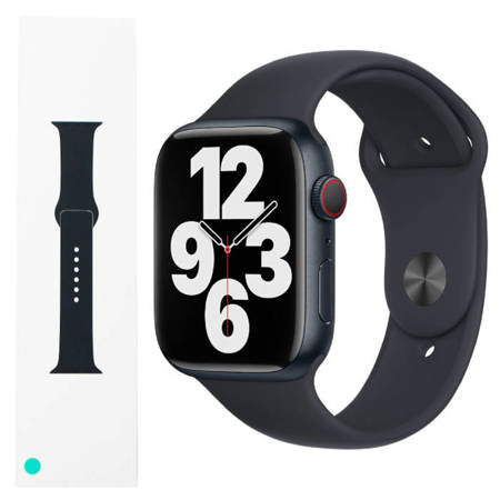 Apple Watch 1/ 2/ 3/ 4/ 5/ 6/ 7 Series 38/ 40/ 41 mm pasek Sport Band MKU83ZM/A - czarny (Midnight) Apple