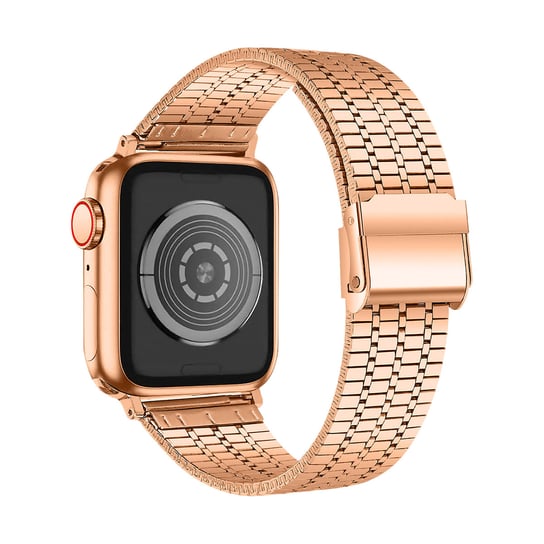 Apple Watch 41mm / 40mm / 38mm Pasek Kwadratowe stalowe ogniwa Różowe złoto Avizar