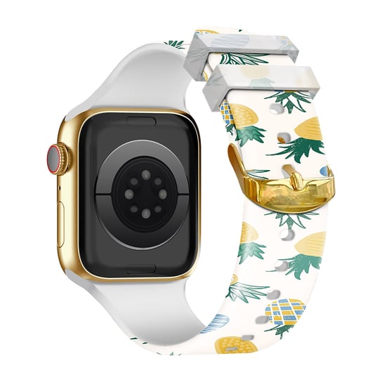 Apple Watch 41mm / 40mm / 38mm Pasek Silikonowy wielobarwny wzór ananasa Avizar