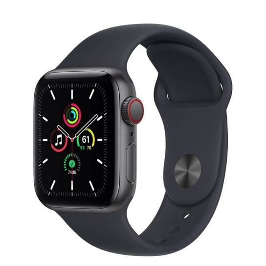 Apple Watch SE 40mm GPS + Cellular, Aluminium w kolorze gwiezdnej szarości z paskiem sportowym w kolorze północy Apple