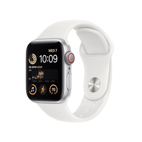 Apple Watch SE GPS + Cellular 40mm Silver Aluminium Case with White Sport Band - Regular Apple