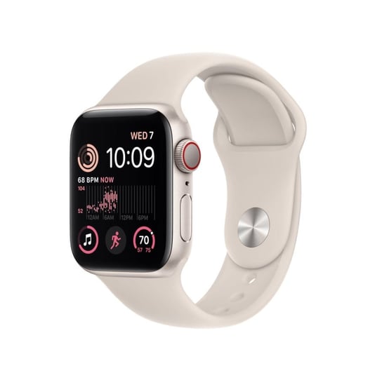 Apple Watch SE GPS + Cellular 40mm Starlight Aluminium Case with Starlight Sport Band - Regular Apple