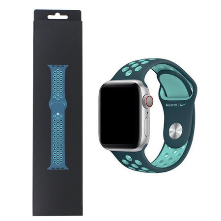 Apple Watch Series 1/ 2/ 3/ 4/ 5/ 6/ 7 Series 42/ 44/ 45mm Pasek Nike Sport Band Mxr12Am/A - Turkusowo-Zielony (Midnight Turquoise/Aurora Green) Apple