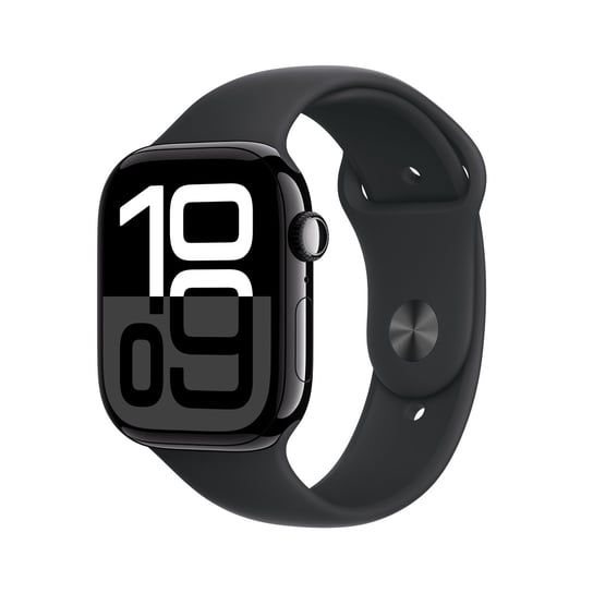 Apple Watch Series 10 GPS 46mm z aluminium w kolorze onyksu z paskiem sportowym w kolorze czarnym - S/M Apple