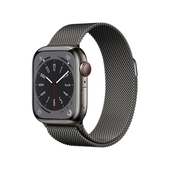 Apple Watch Series 8 GPS + Cellular 41mm Graphite Stainless Steel Case with Graphite Milanese Loop Apple