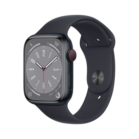 Apple Watch Series 8 GPS + Cellular 45mm Midnight Aluminium Case with Midnight Sport Band - Regular Apple