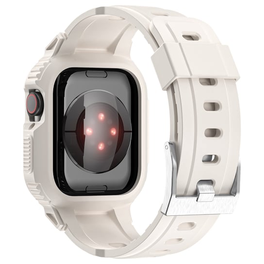 Apple Watch Ultra 49 mm Regulowany pasek z silikonową osłoną, beżowy Avizar