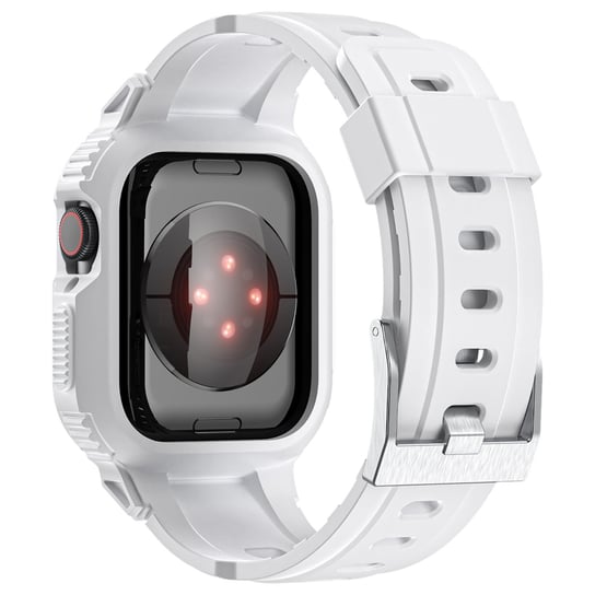 Apple Watch Ultra 49 mm Regulowany pasek z silikonową osłoną, biały Avizar