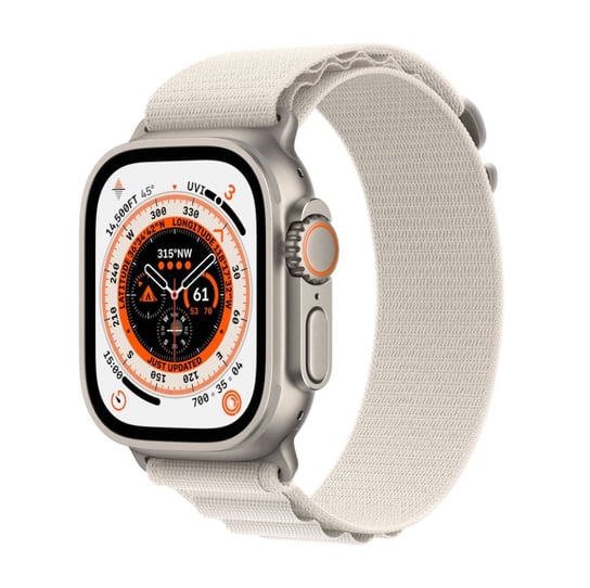 Apple Watch Ultra GPS + Cellular, 49mm Titanium Case with Starlight Alpine Loop - Small Apple