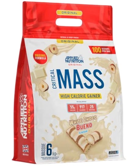 Applied Critical Mass 6000g White Chocolate Bueno Applied Nutrition