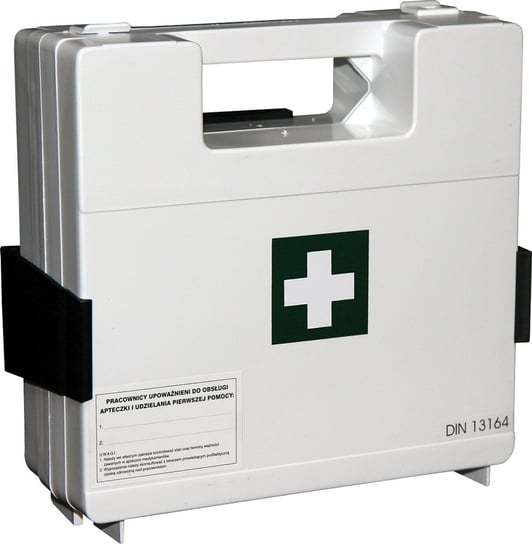 Apteczka pierwszej pomocy przemysłowa zakładowa przenośna z wieszakiem i wyposażeniem DIN 13164 + aparat do sztucznego oddychania PK-MOT