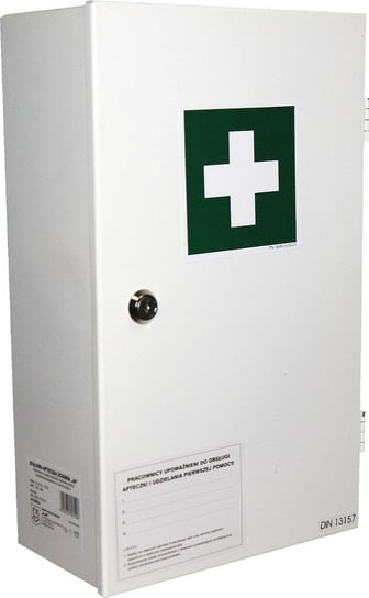 Apteczka pierwszej pomocy stalowa ścienna przemysłowa zakładowa z wyposażeniem DIN 13157 + aparat do sztucznego oddychania AS40 PK-MOT