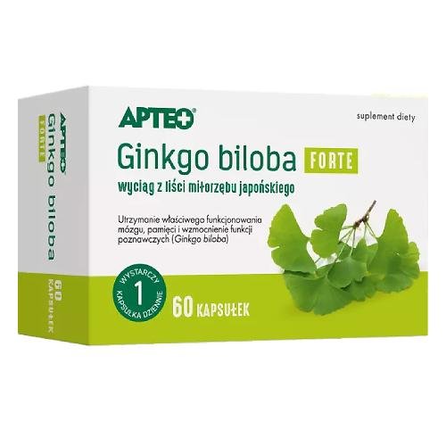 Apteo, Ginkgo Biloba Forte, Suplement diety, 60 kaps. APTEO