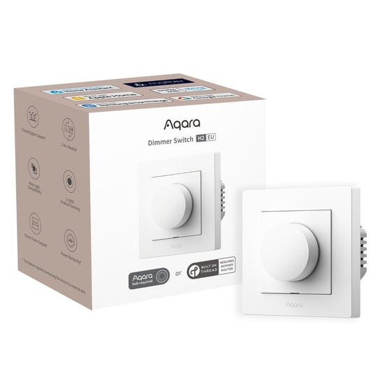 Aqara Dimmer Switch H2 EU Biały | Ściemniacz światła z pokrętłem | Thread, Zigbee Aqara