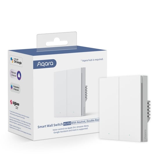 Aqara, Przełącznik z Neutral, Zigbee 3.0, EU, WS-EUK04 Aqara