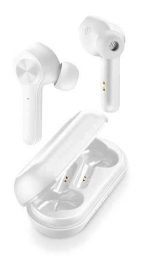 AQL Elusion, douszne słuchawki Bluetooth True Wireless z mikrofonem i etui ładującym, białe CELLULAR LINE