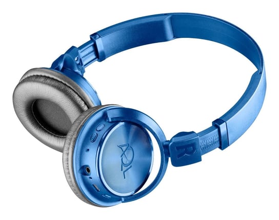 AQL Helios składane, nauszne słuchawki Bluetooth z mikrofonem, niebieskie CELLULAR LINE