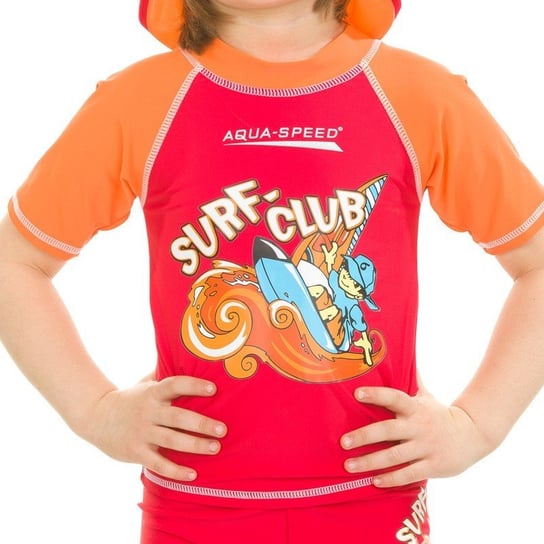 Aqua-Speed, Koszulka plażowa dziecięca, Surf-Club, Czerwona Aqua-Speed