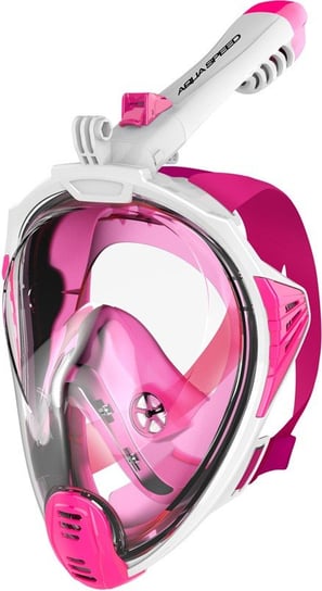 Aqua Speed, Maska do nurkowania pełnotwarzowa, rozmiar S/M, biało-różowa Aqua-Speed