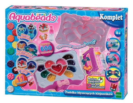 Aquabeads, zestaw kreatywny Pudełko błyszczących klejnocików Aquabeads