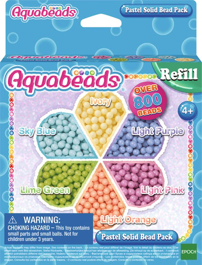 Aquabeads, Zestaw Pastelowe koraliki Aquabeads, zestaw uzupełniający, koraliki do zabaw kreatywnych, 800x koralików, 31360 Aquabeads