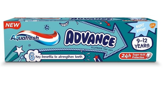 Aquafresh, Advance, pasta do zębów dla dzieci 9-12 lat, 75 ml GSK