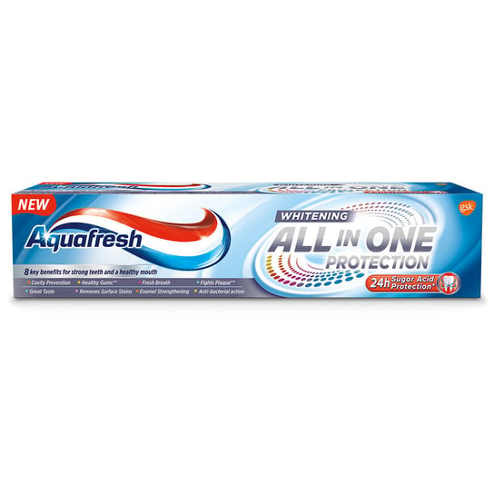 Aquafresh, All In One Protection, pasta do zębów Whitening, 100 ml GSK