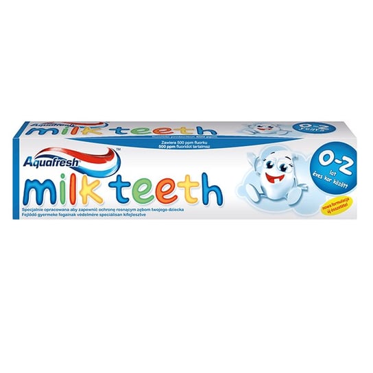 Aquafresh, Milk Teeth, pasta do zębów dla dzieci 0-2 lat, 50 ml GSK