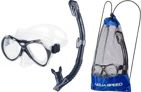 AquaSpeed, Zestaw do snorkelingu, czarny, rozmiar uniwersalny AquaSpeed