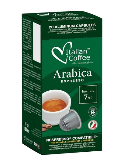 Arabica Espresso kapsułki aluminiowe do Nespresso - 20 kapsułek Italian Coffee