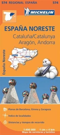 Aragonia i Katalonia / Aragon, Cataluna. Mapa samochodowa 1:1 000 000 Michelin Polska