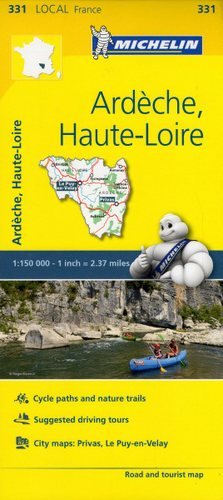 Ardeche, Górna Loara. Mapa 1:150 000 Michelin Travel Publications