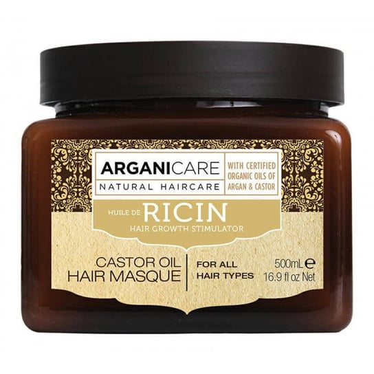 ArganiCare Castor Hair Masque, Maska z Olejem Rycynowym Stymulująca Porost Włosów, 500ml Arganicare