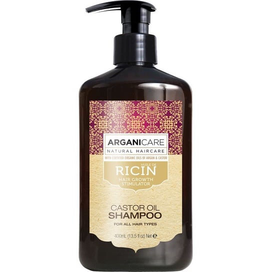 Arganicare, Castor Oil, szampon stymulujący porost włosów, 400 ml Arganicare
