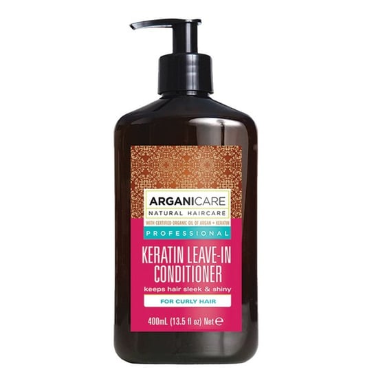 Arganicare,Keratin odżywka bez spłukiwania do kręconych włosów z keratyną 400ml Arganicare