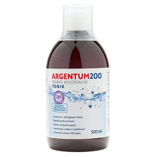 Argentum200, Srebro koloidalne, tonik 200 ppm, 500 ml Argentum200
