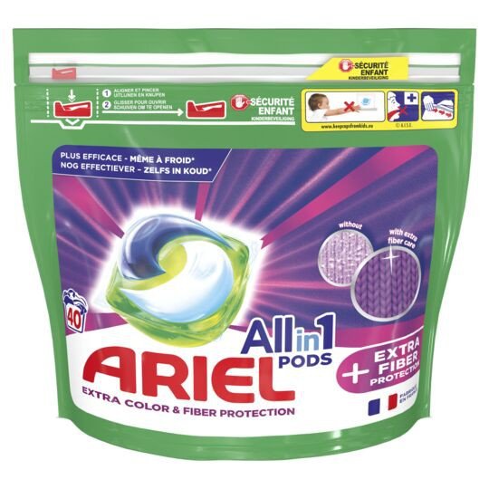 Ariel Allin1 Extra Color & Fiber Protection Kapsułki Do Prania Kolor 40 Sztuk Ariel