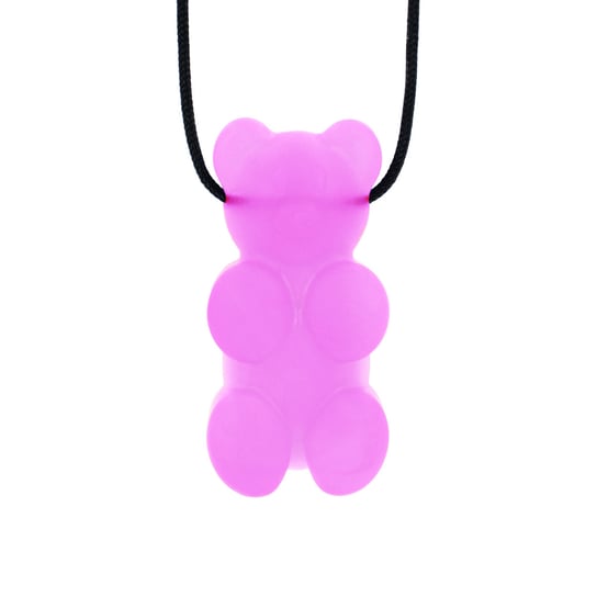ARK Gummy Bear - Gryzak Naszyjnik w kształcie Misia Transparentny Różowy - Bardzo Miękki Ark Therapeutic