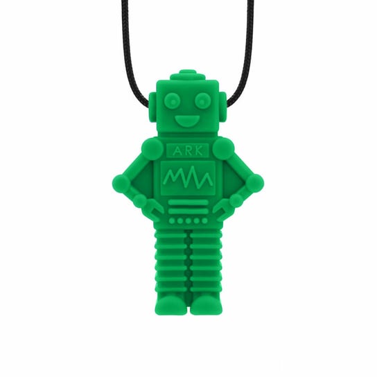 ARK RoboChew Gryzak Logopedyczny Wisiorek w kształcie Robota Ciemno Zielony - Twardy Ark Therapeutic