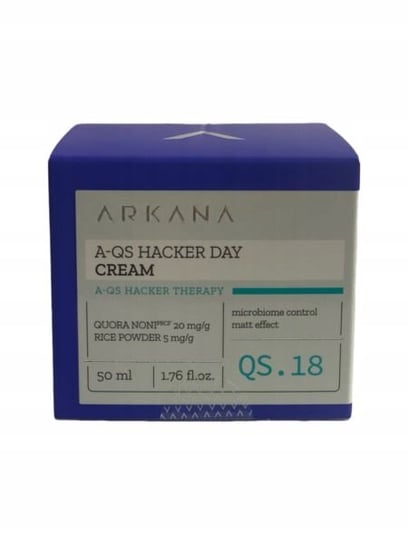 Arkana, A-QS Hacker Theraphy, Krem na dzień regulujący mikrobiom skóry, 50 ml Arkana