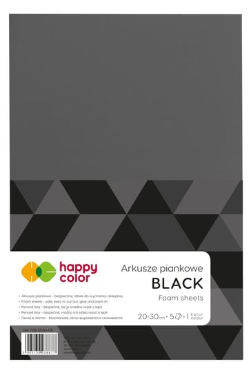 Arkusze piankowe, czarne, A4, 5 arkuszy Happy Color
