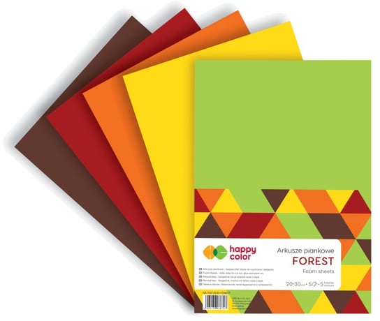 Arkusze piankowe Forest, A4, 5 kolorów Happy Color