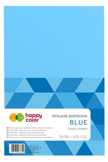 Arkusze piankowe, niebieskie, A4, 5 arkuszy Happy Color