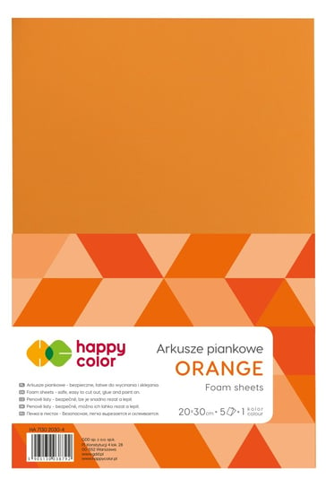 Arkusze piankowe, pomarańczowe, A4, 5 arkuszy Happy Color