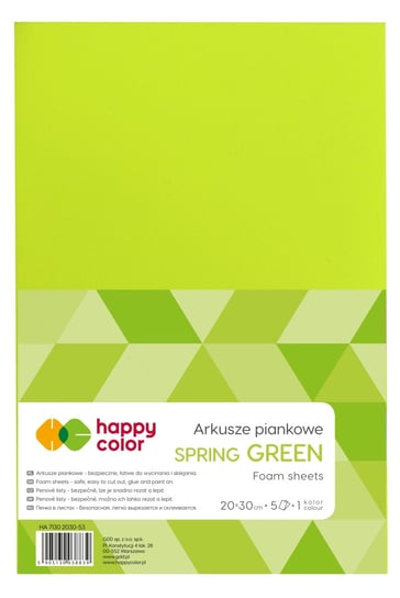 Arkusze piankowe, zielone wiosenne, A4, 5 arkuszy Happy Color