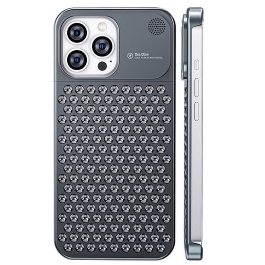 Aromatherapy 3D Metal CNC Cooling Case aluminium etui obudowa chłodząca iPhone 14 Pro (Gray) D-pro